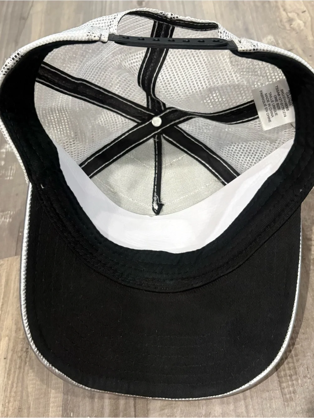 NASA Space Logo Embroidered Silver Shiny Trucker Hat Cap White Mesh SnapBack